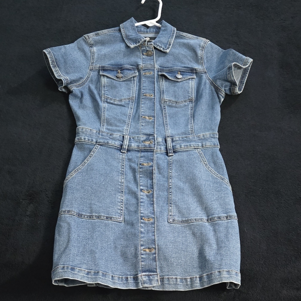 Rewash Denim Button-Up Mini Dress